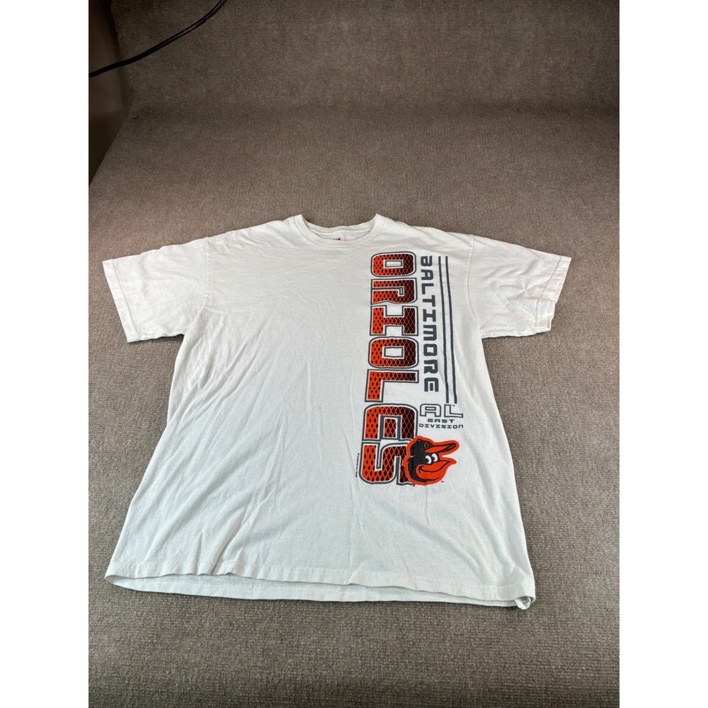 Baltimore Orioles MLB T-Shirt Mens Large White Short Sleeve AL East Division Tee